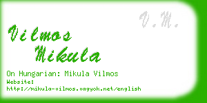 vilmos mikula business card